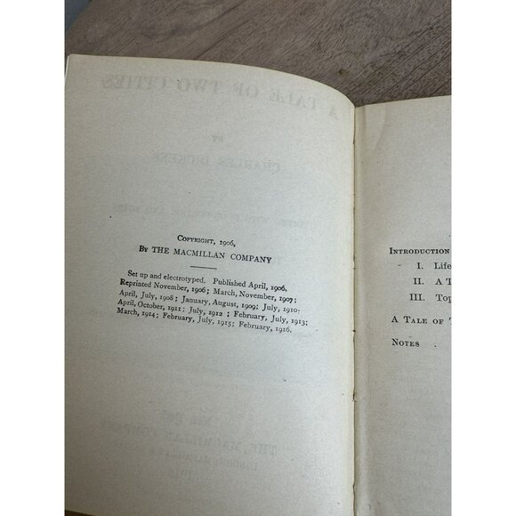Dickens A Tale Of Two‎ Cities Vintage 1916 Edition Hardcover Macmillan Co. - Picture 2 of 7